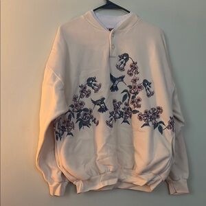 Floral Cream Women's Crew Neck Sweater